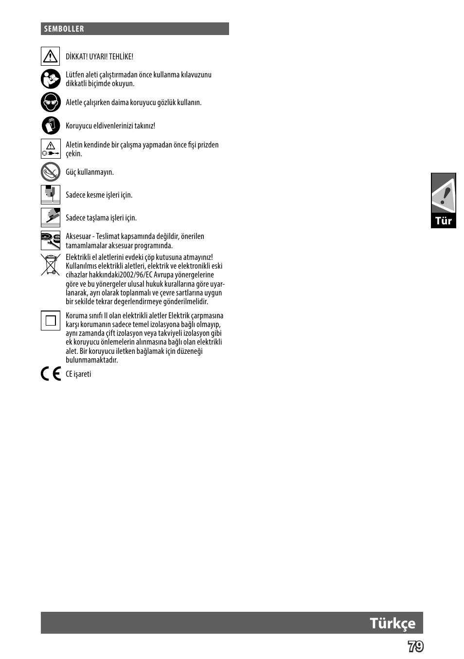 Deutsch, Türkçe | AEG WS 24-230 User Manual | Page 81 / 154