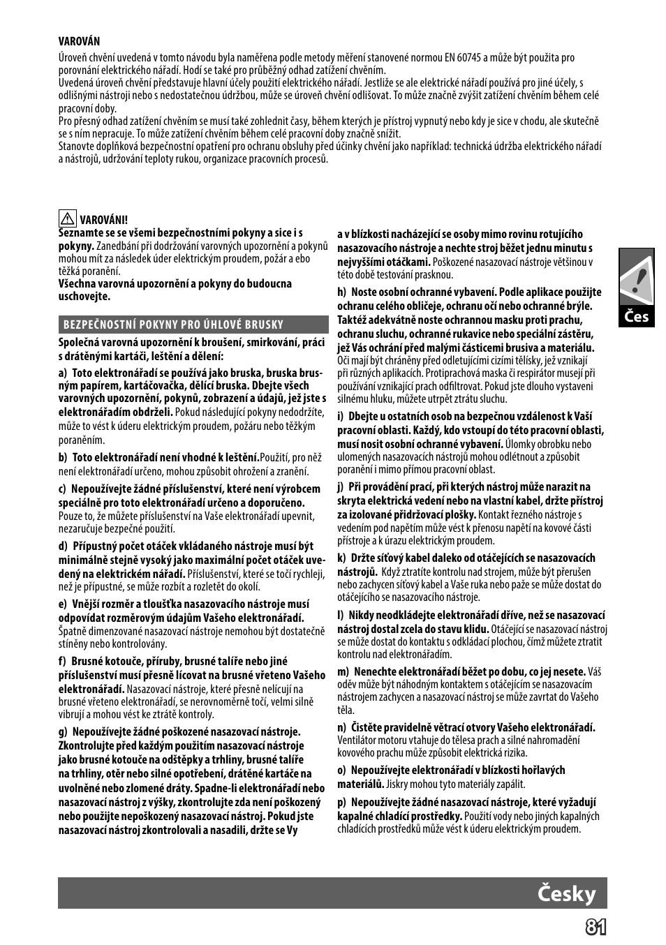 Deutsch, Česky | AEG WS 24-230 User Manual | Page 83 / 154