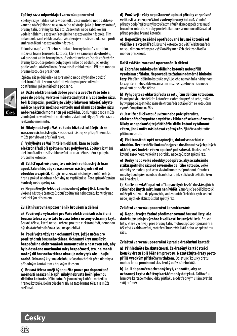 Deutsch, Česky | AEG WS 24-230 User Manual | Page 84 / 154