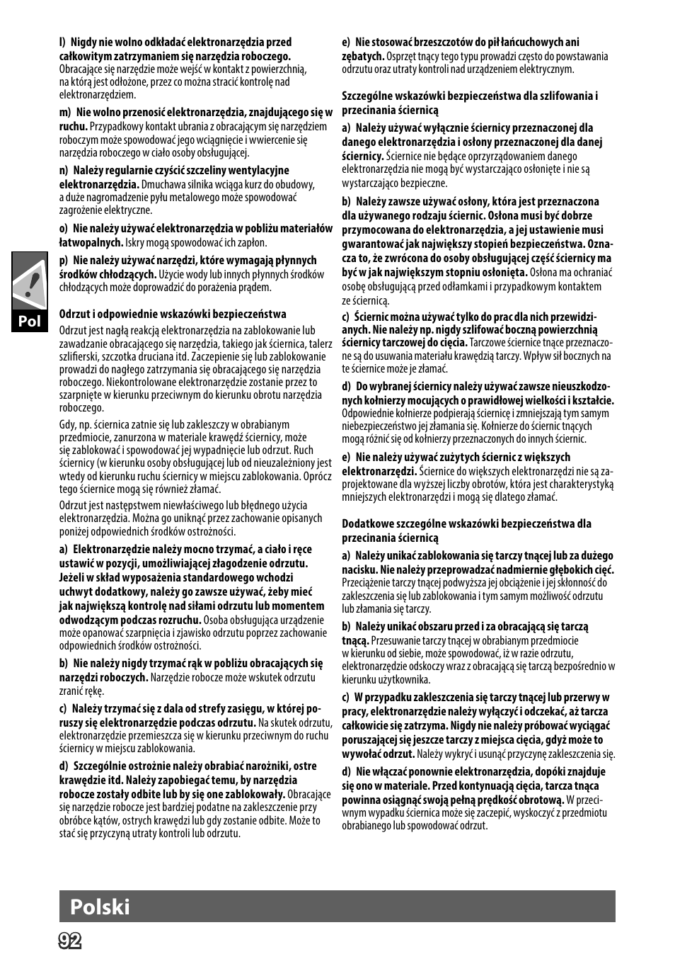 Deutsch, Polski | AEG WS 24-230 User Manual | Page 94 / 154