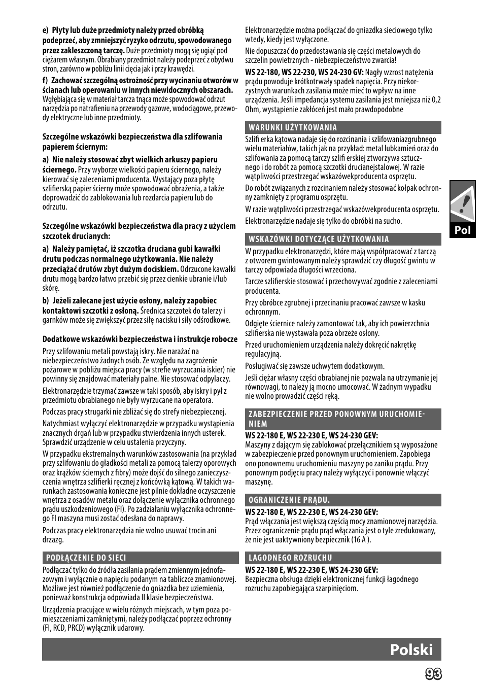 Deutsch, Polski | AEG WS 24-230 User Manual | Page 95 / 154