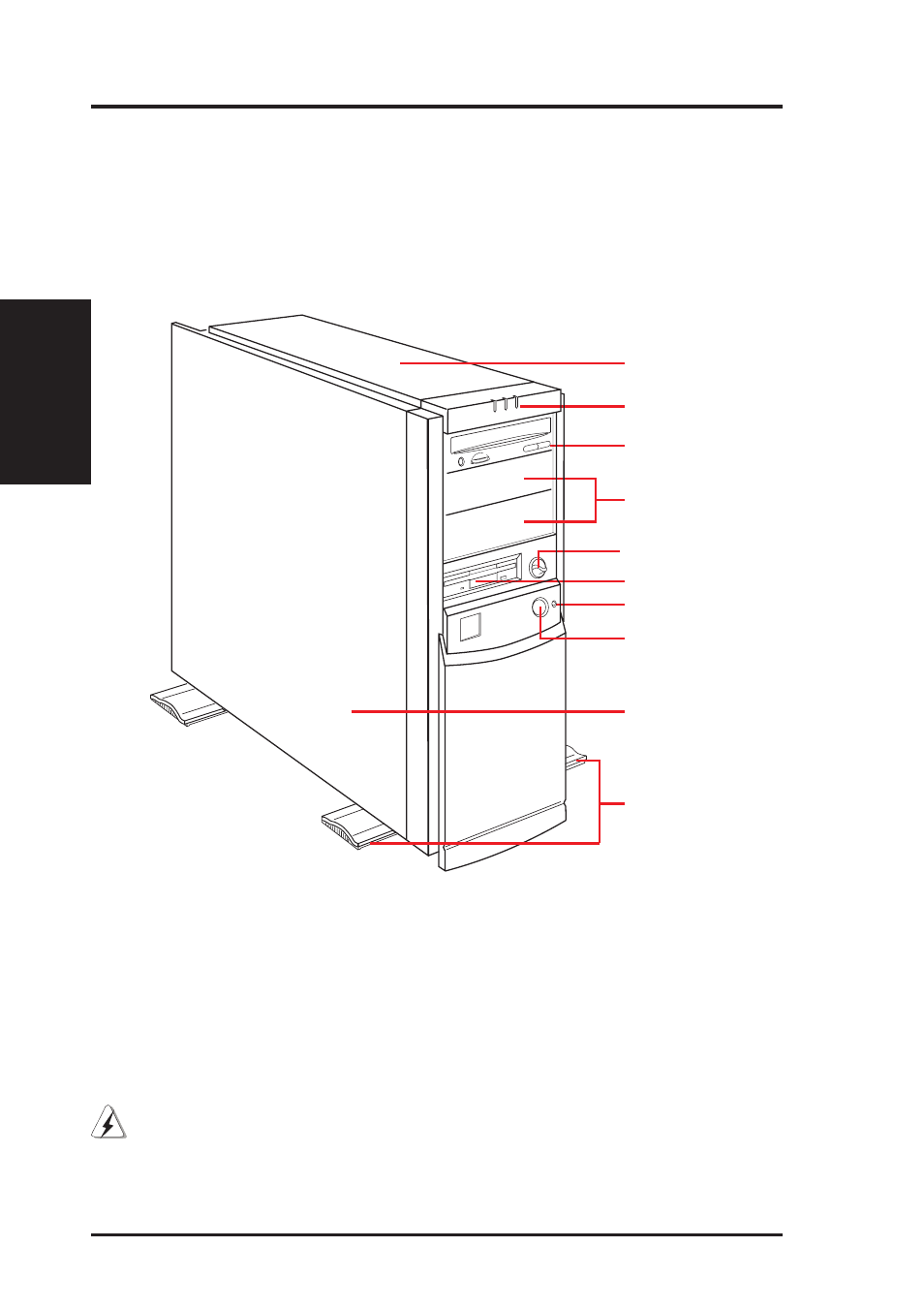 Ii. system components, Front view, Chassis stabilization | Asus AP100 User Manual | Page 12 / 32