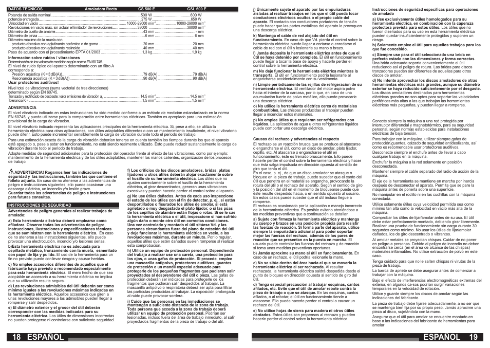 Español | AEG GSL 600 E User Manual | Page 10 / 47