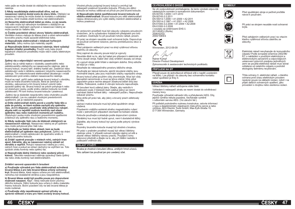 46 47 česky, Česky | AEG GSL 600 E User Manual | Page 24 / 47