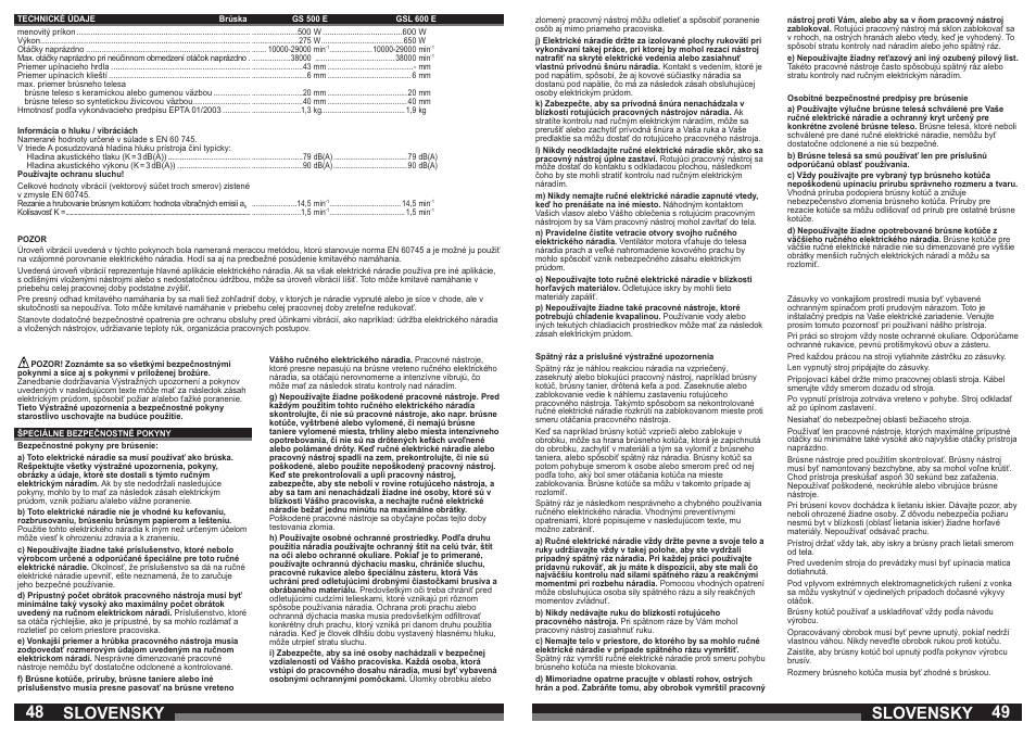 Slovensky | AEG GSL 600 E User Manual | Page 25 / 47