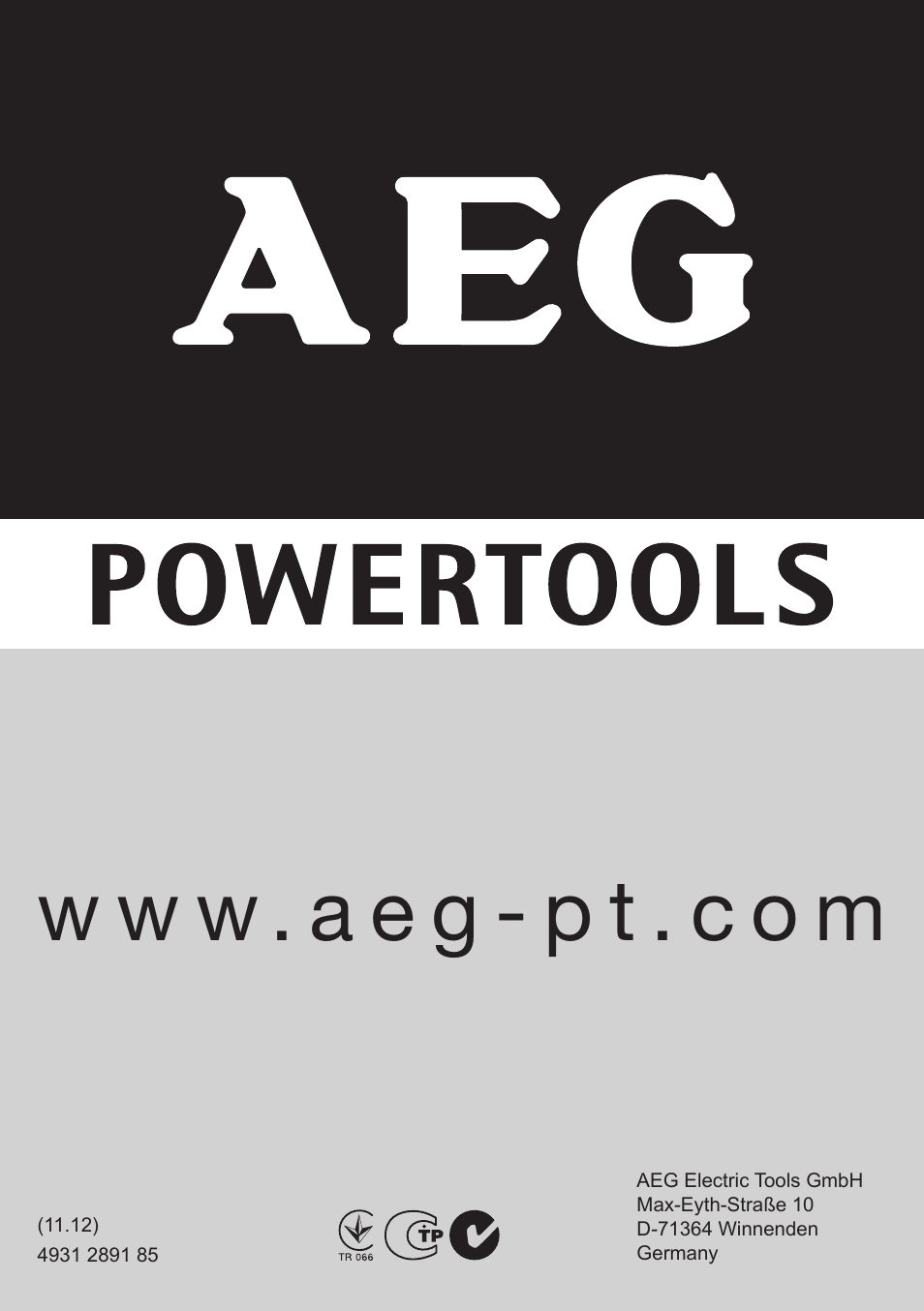 W w w . a e g - p t . c o m | AEG GSL 600 E User Manual | Page 47 / 47