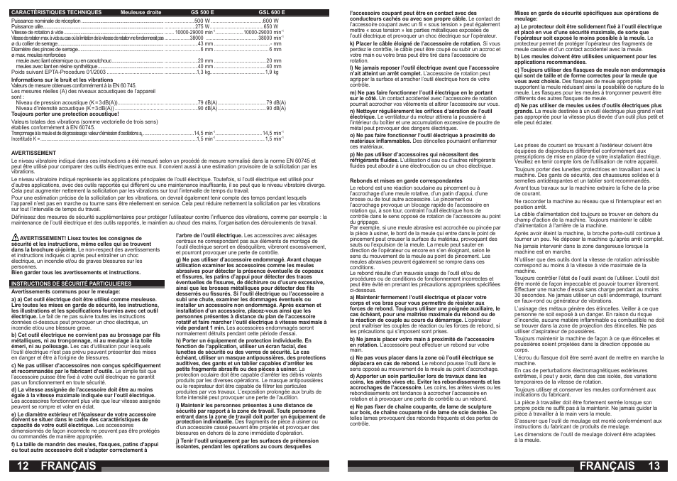Français | AEG GSL 600 E User Manual | Page 7 / 47