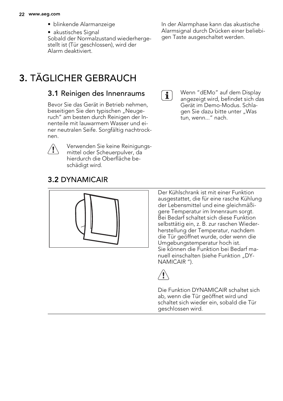 Täglicher gebrauch | AEG SKD71800S1 User Manual | Page 22 / 48