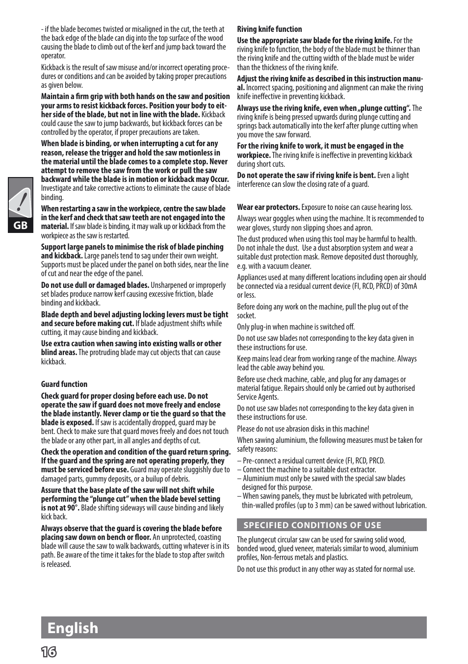 English | AEG TS 55 E User Manual | Page 19 / 99