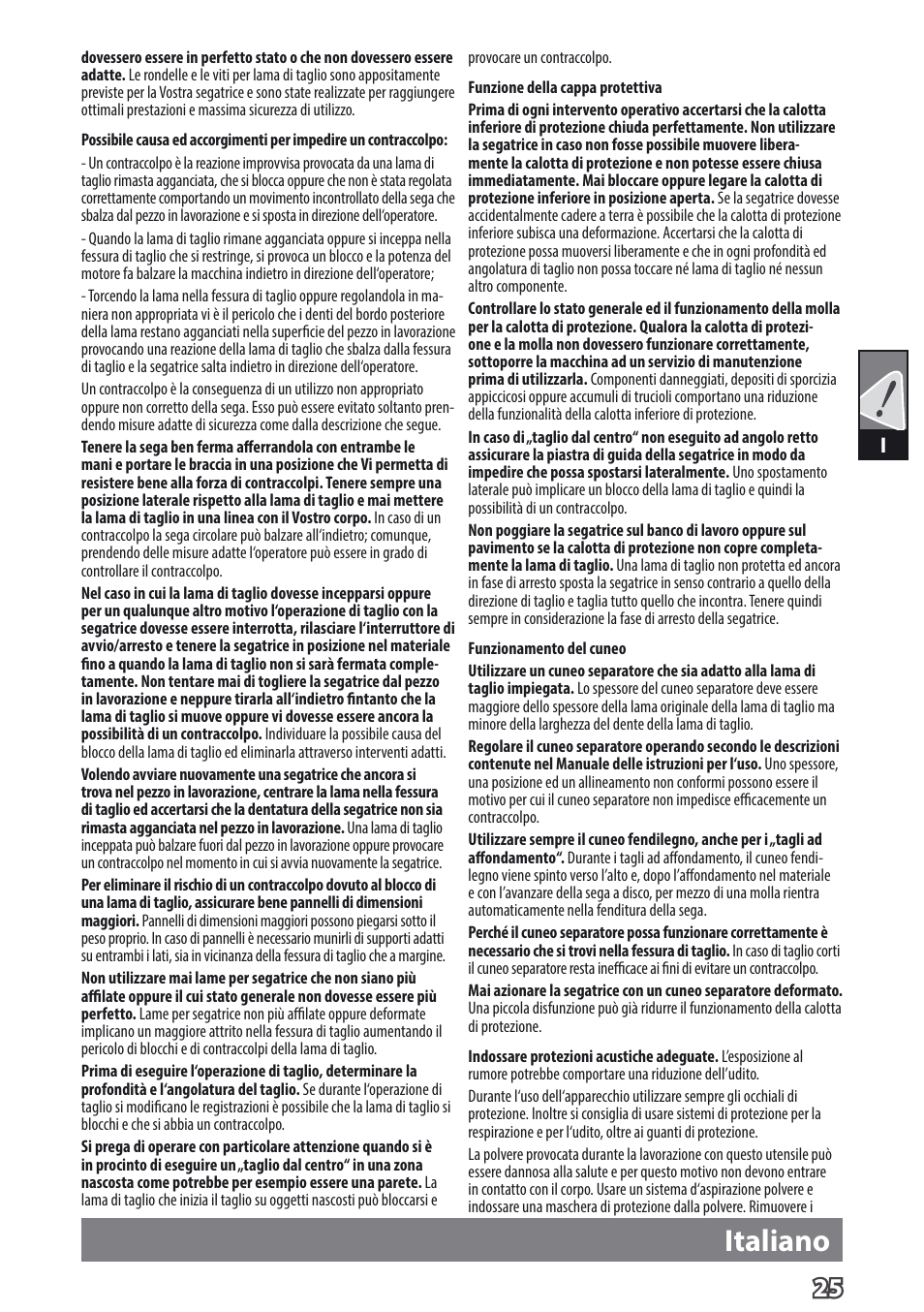 Italiano | AEG TS 55 E User Manual | Page 28 / 99