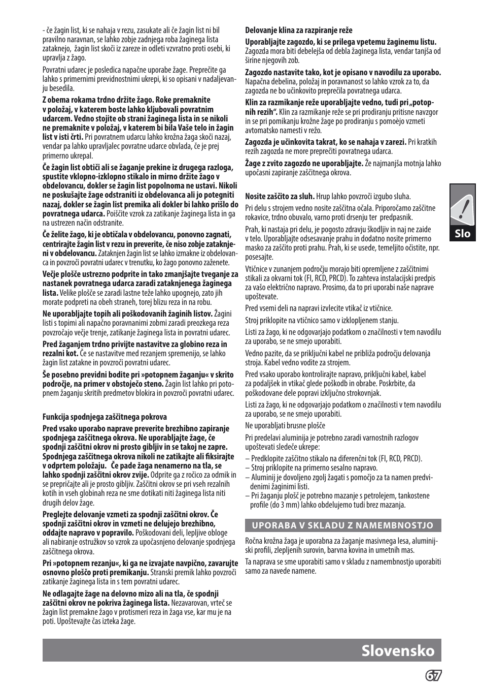 Slovensko | AEG TS 55 E User Manual | Page 70 / 99