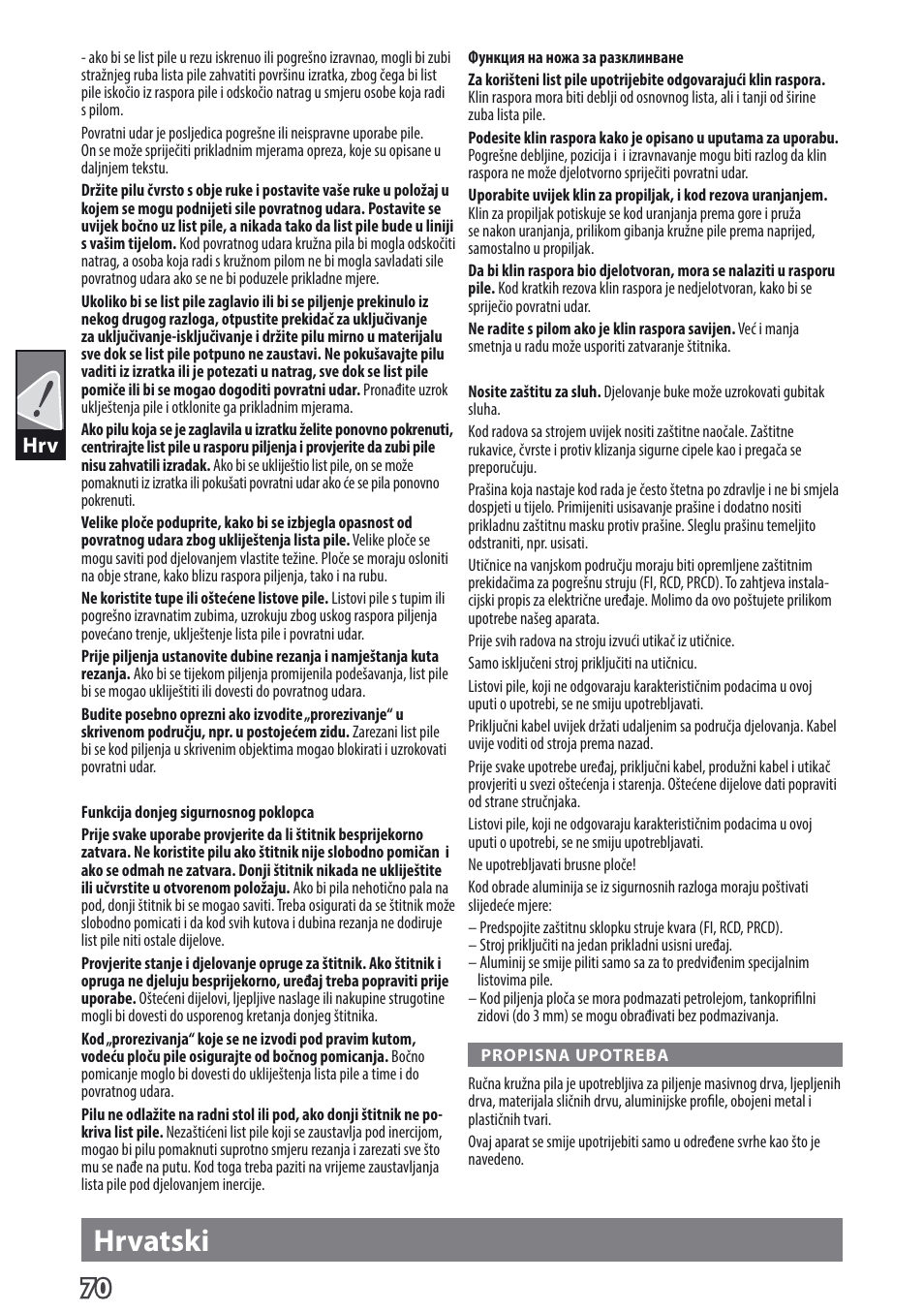 Hrvatski | AEG TS 55 E User Manual | Page 73 / 99