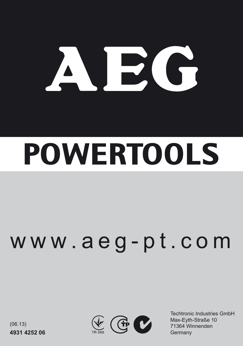 W w w . a e g - p t . c o m | AEG TS 55 E User Manual | Page 99 / 99