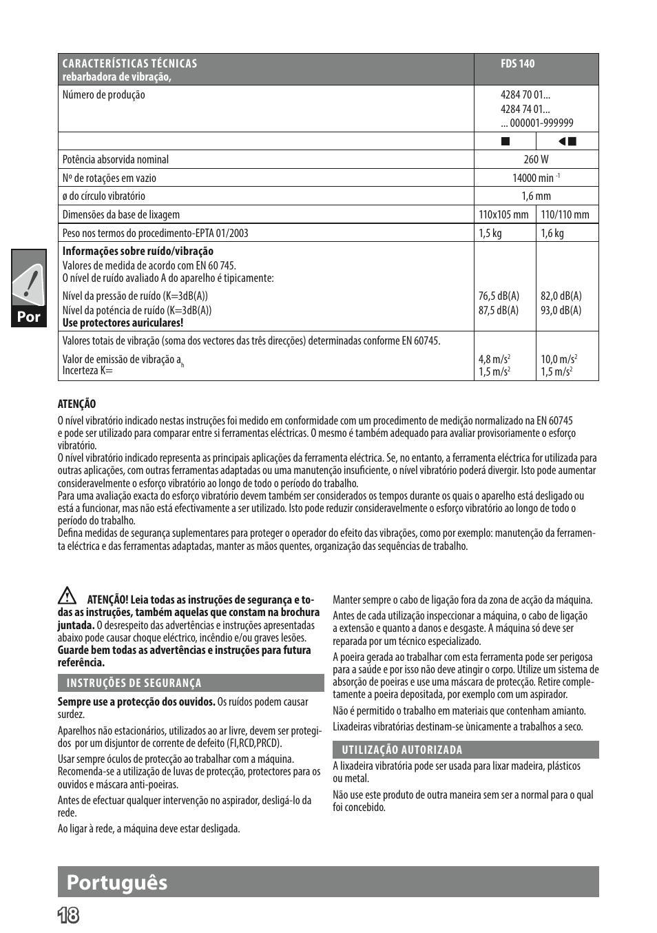 Português | AEG FDS 140 User Manual | Page 21 / 65