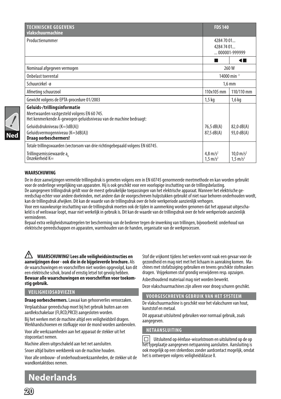 Nederlands | AEG FDS 140 User Manual | Page 23 / 65