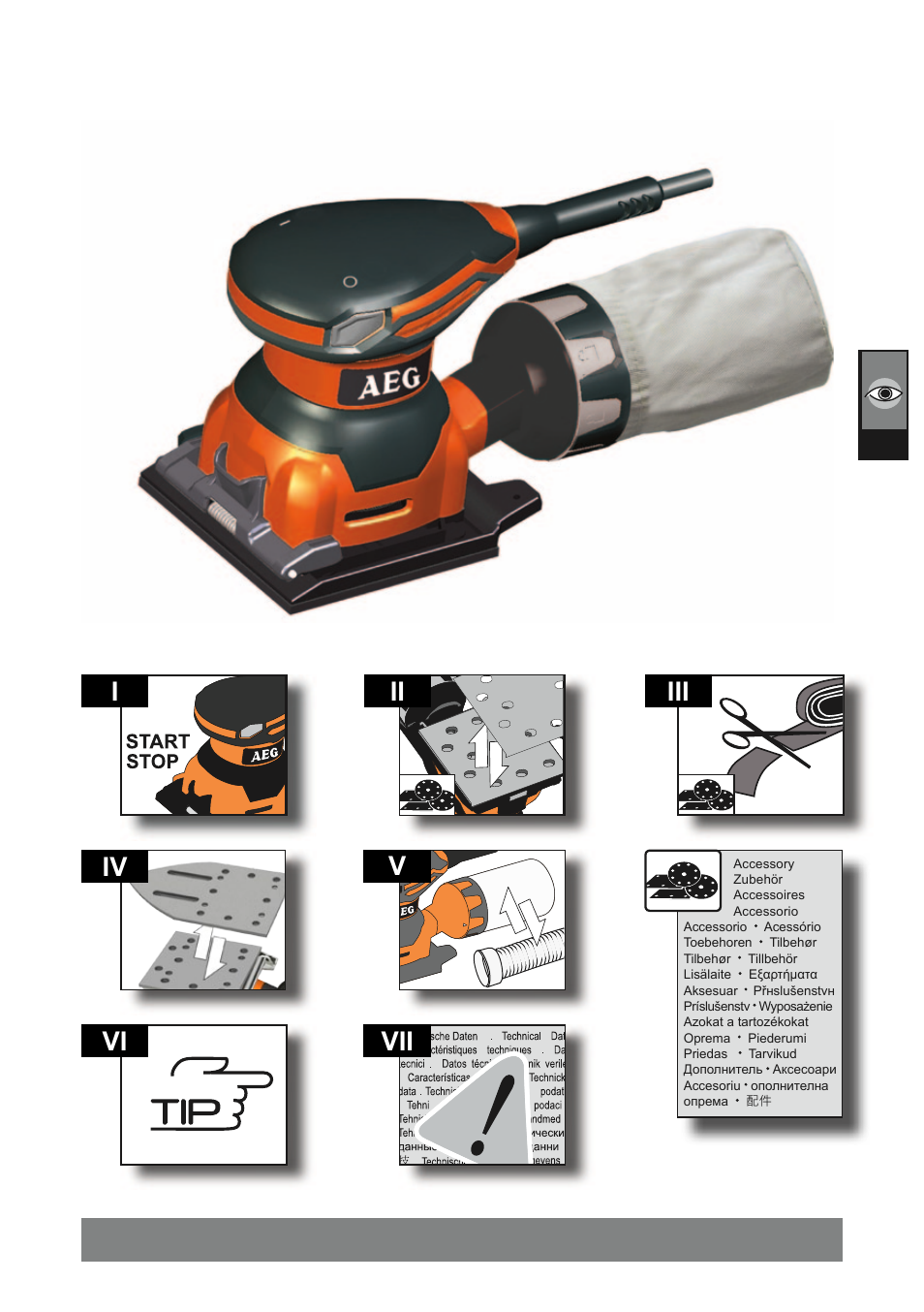Ii v vii vi i iv | AEG FDS 140 User Manual | Page 3 / 65