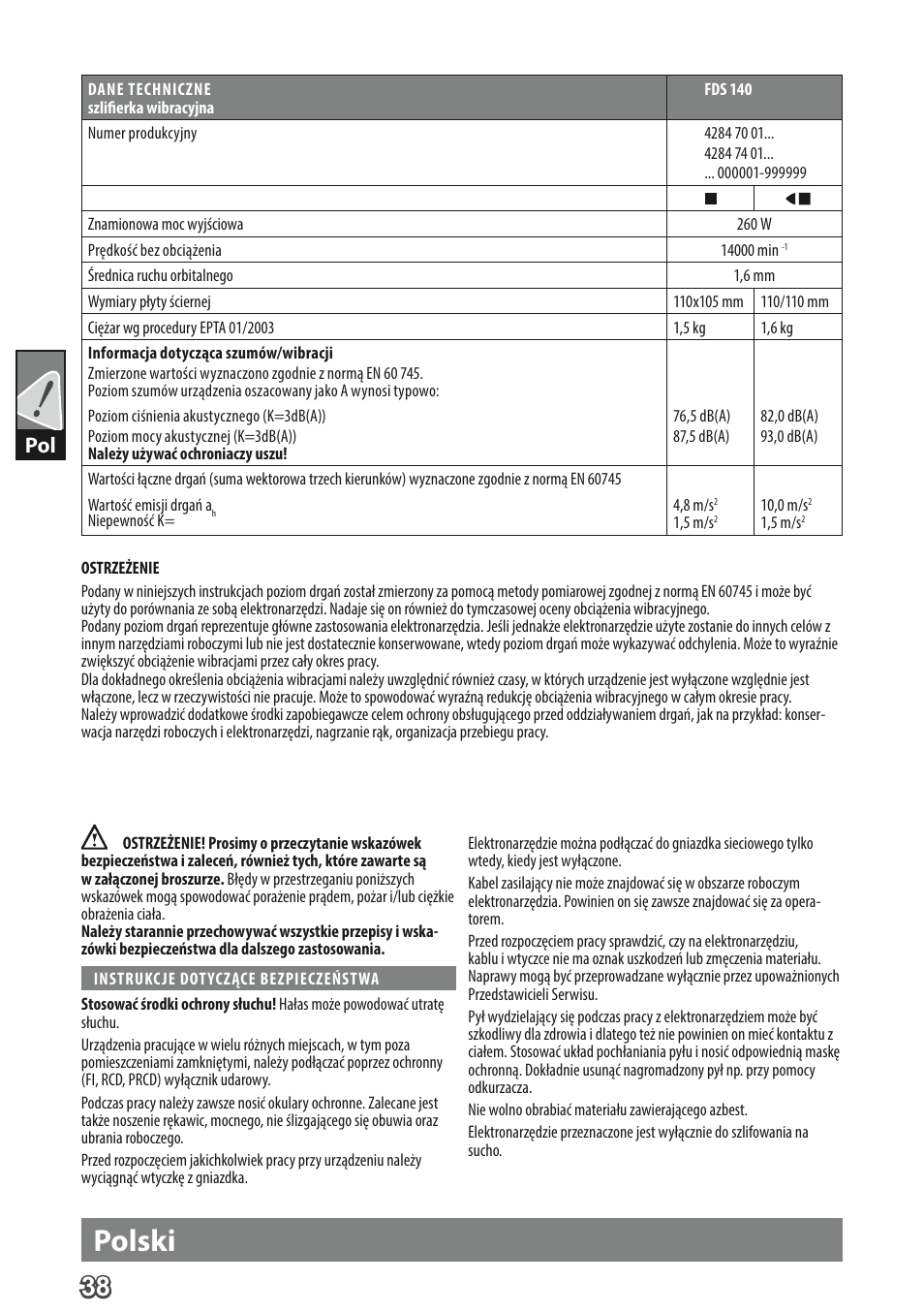 Polski | AEG FDS 140 User Manual | Page 41 / 65