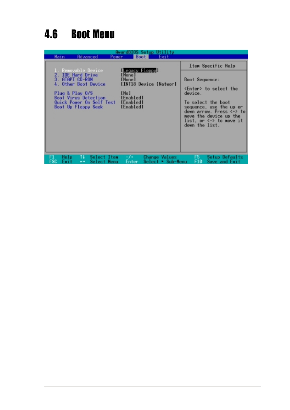 6 boot menu | Asus P4S333 User Manual | Page 95 / 126