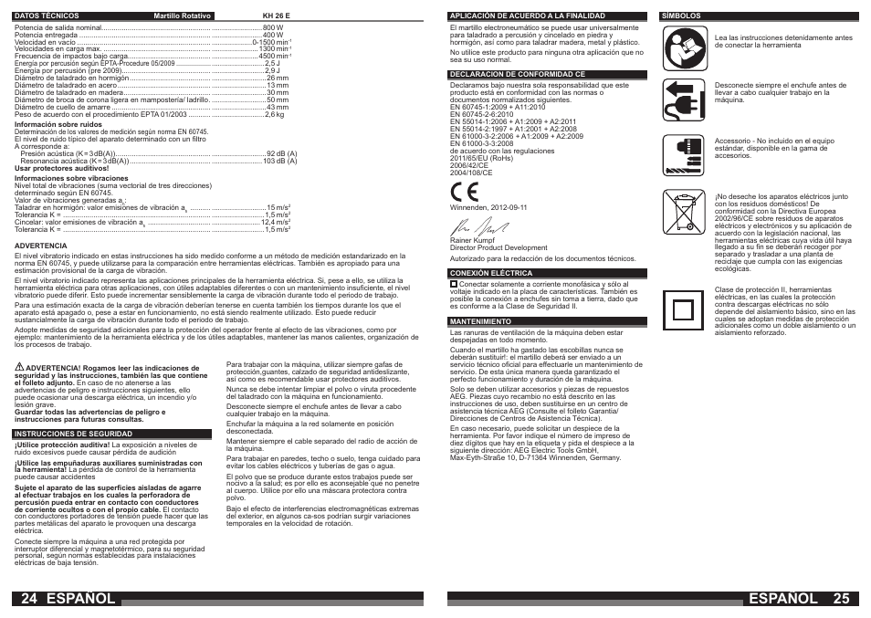 Español | AEG KH 26 E User Manual | Page 13 / 37
