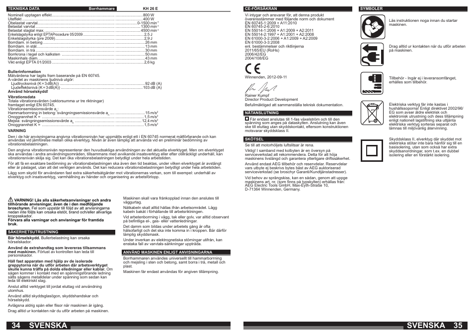 Svenska | AEG KH 26 E User Manual | Page 18 / 37