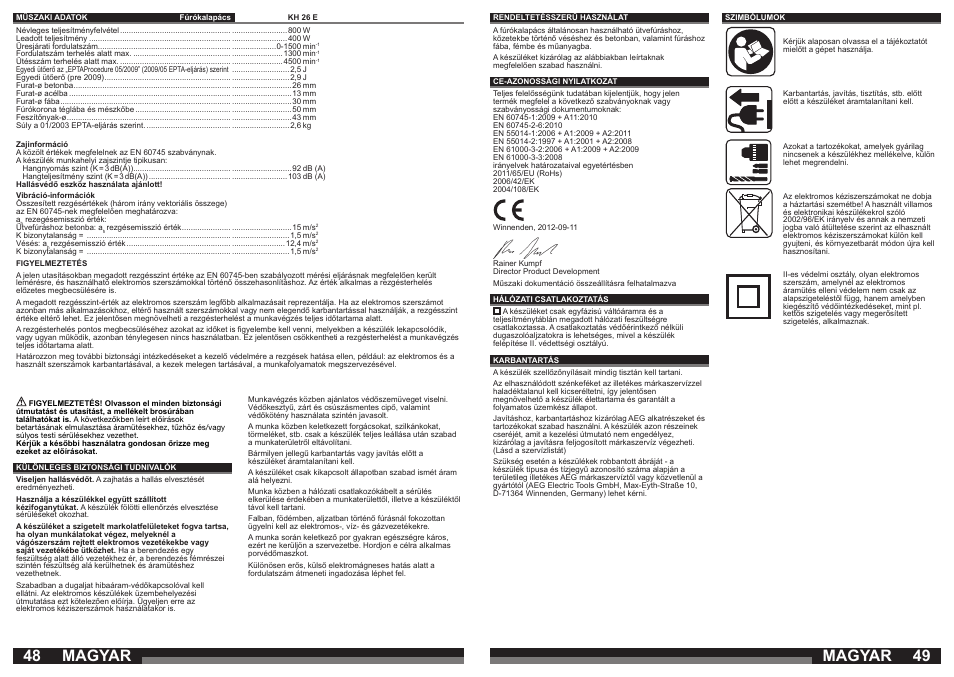 Magyar | AEG KH 26 E User Manual | Page 25 / 37