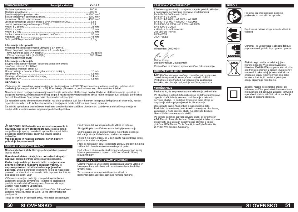 Slovensko | AEG KH 26 E User Manual | Page 26 / 37