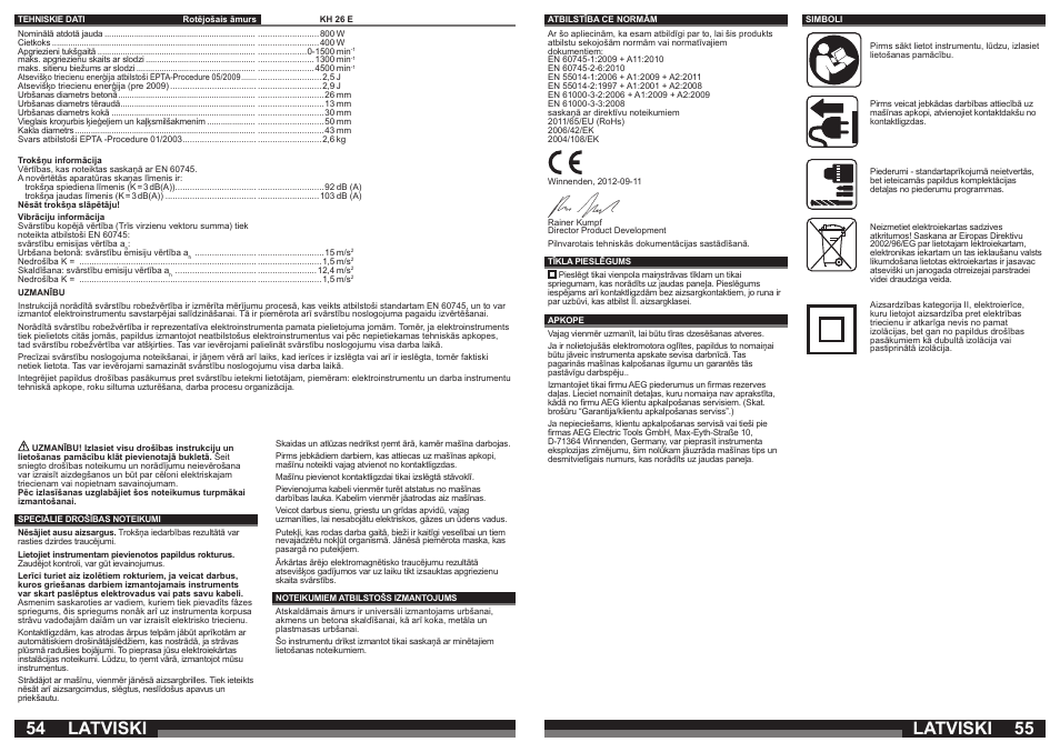 Latviski | AEG KH 26 E User Manual | Page 28 / 37