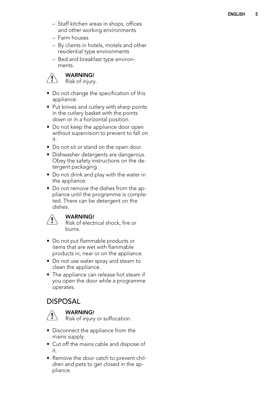 Disposal | AEG F65020IM0P User Manual | Page 5 / 60