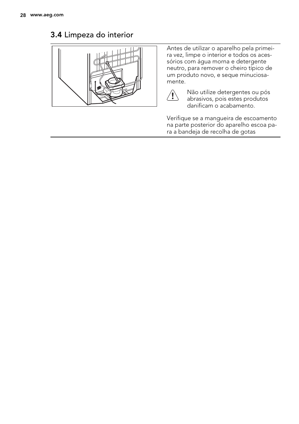 4 limpeza do interior | AEG A82700GNX0 User Manual | Page 28 / 64