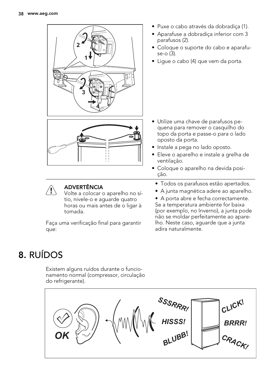 Ruídos | AEG A82700GNX0 User Manual | Page 38 / 64