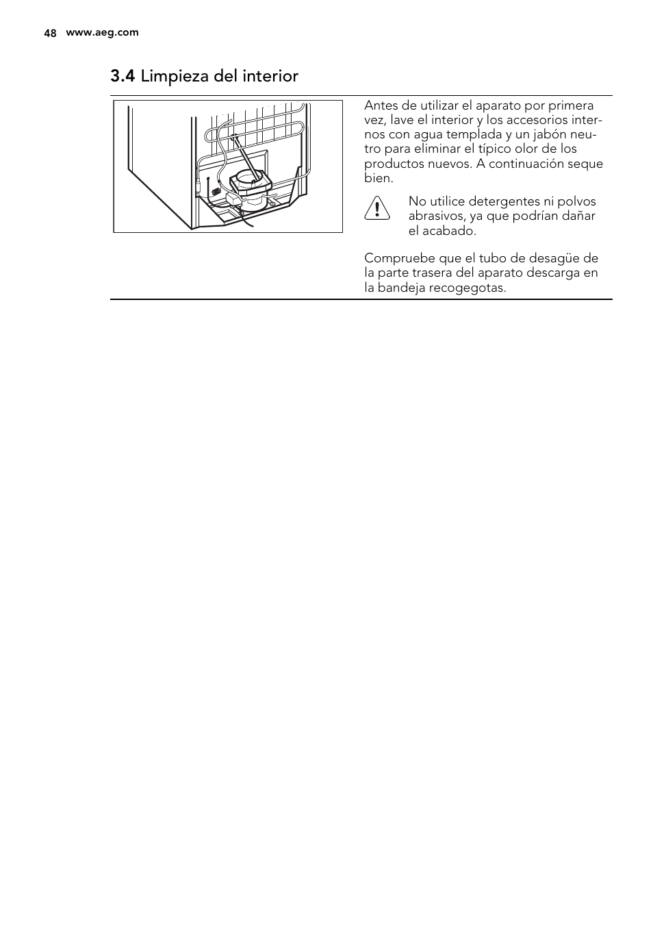 4 limpieza del interior | AEG A82700GNX0 User Manual | Page 48 / 64