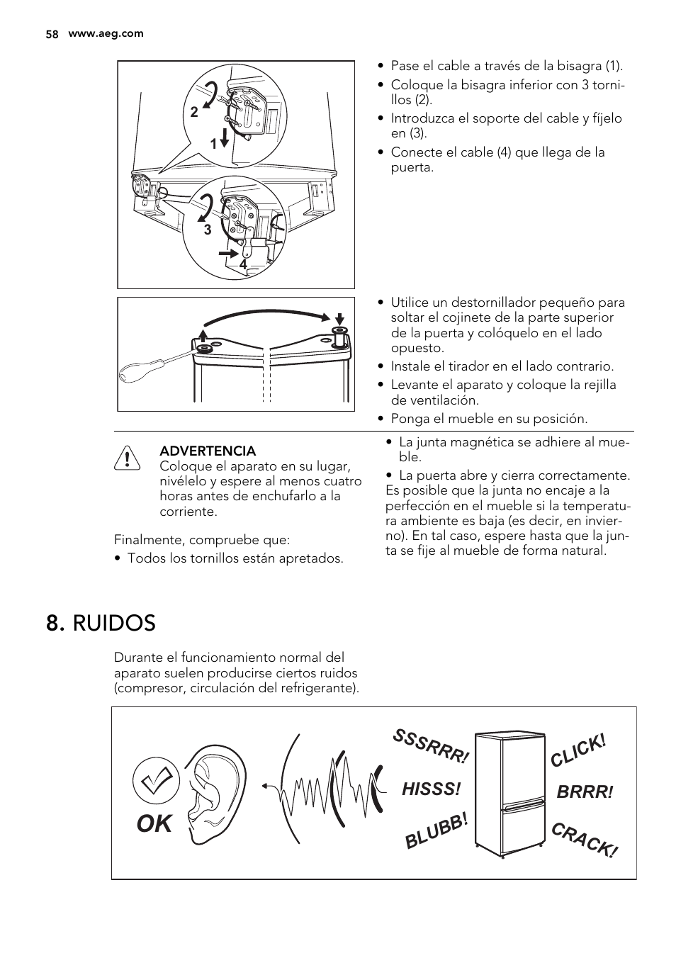 Ruidos | AEG A82700GNX0 User Manual | Page 58 / 64