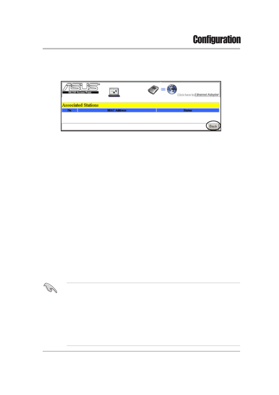 Configuration | Asus WL-330 User Manual | Page 43 / 74