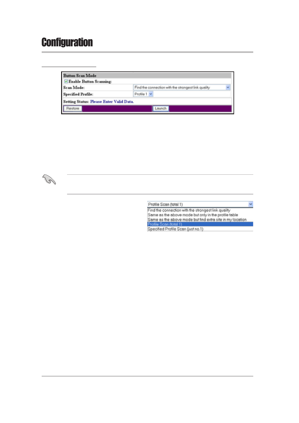 Configuration | Asus WL-330 User Manual | Page 54 / 74