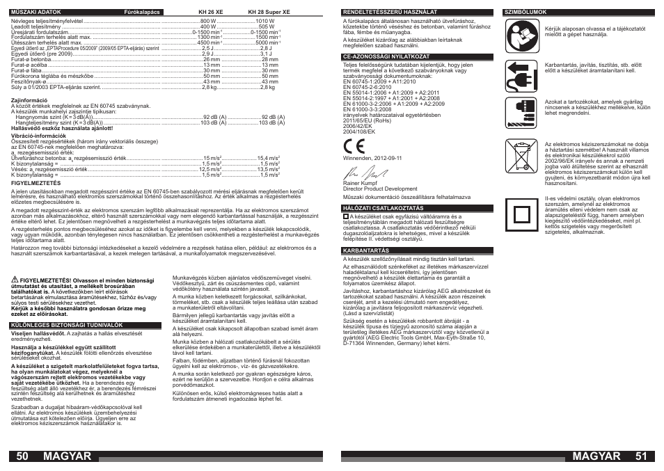 Magyar | AEG KH 28 Super XE User Manual | Page 26 / 37