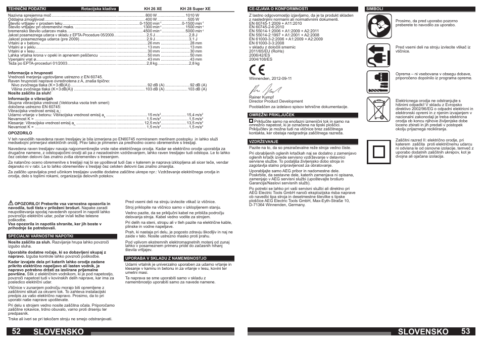 Slovensko | AEG KH 28 Super XE User Manual | Page 27 / 37