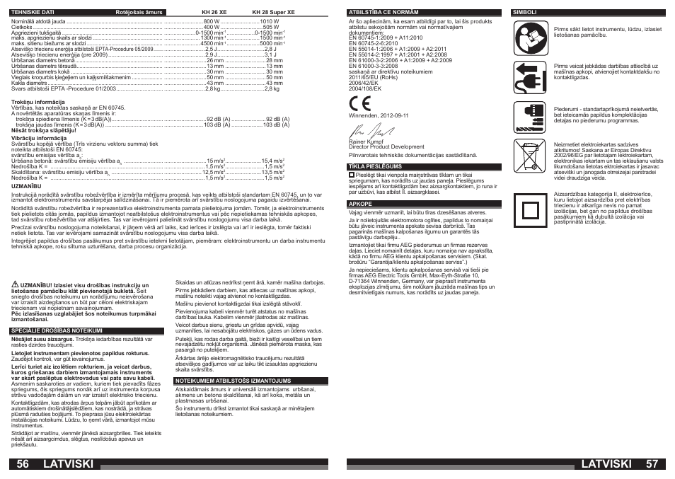 Latviski | AEG KH 28 Super XE User Manual | Page 29 / 37