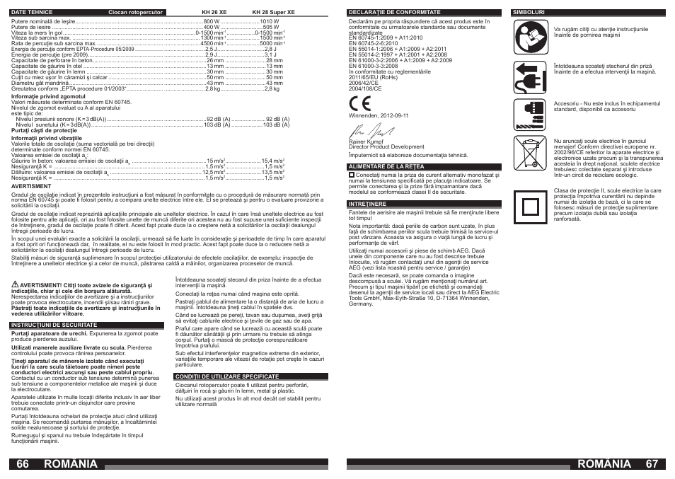 România | AEG KH 28 Super XE User Manual | Page 34 / 37