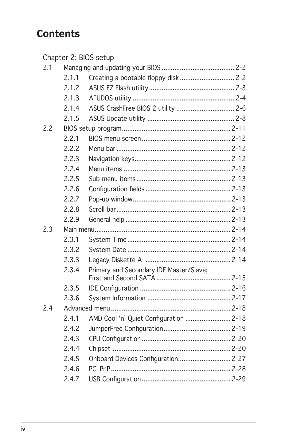 Asus K8N-VM User Manual | Page 4 / 82