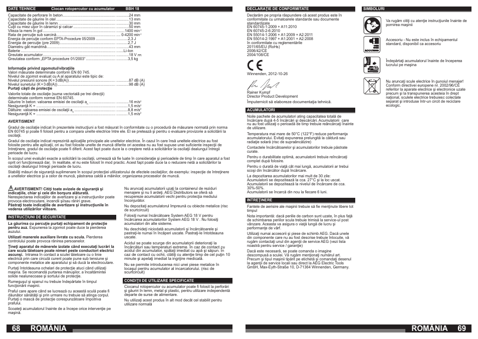 România | AEG BBH 18 User Manual | Page 35 / 39