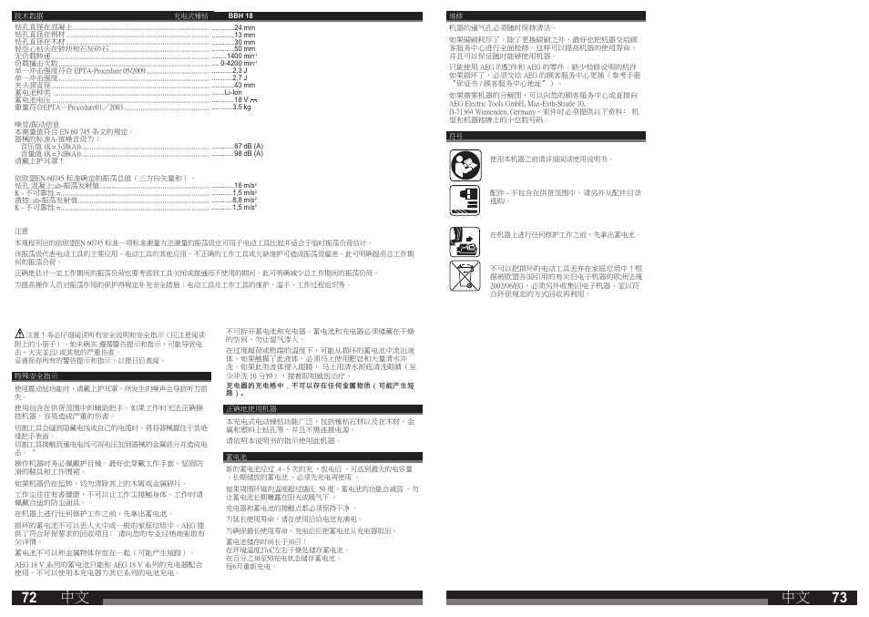 AEG BBH 18 User Manual | Page 37 / 39