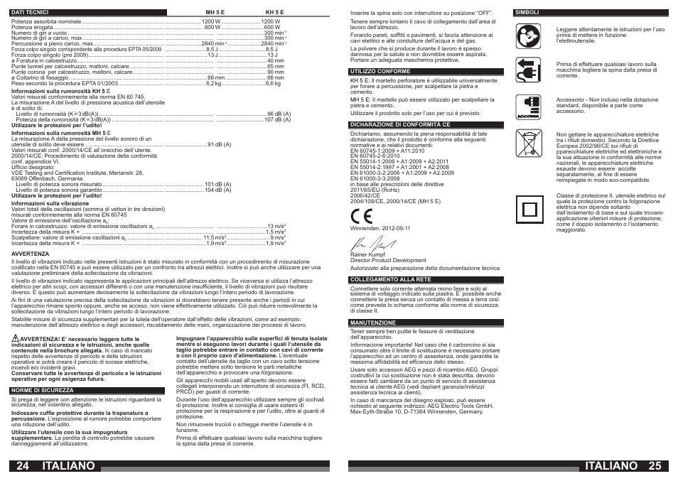 Italiano | AEG KH 5 E User Manual | Page 13 / 39