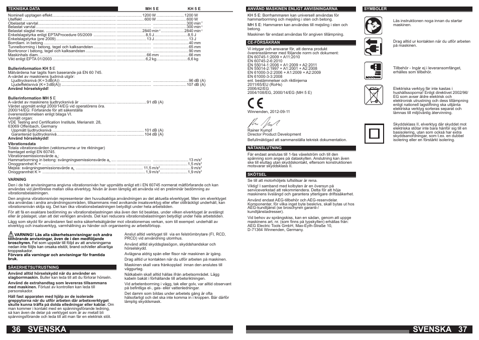 Svenska | AEG KH 5 E User Manual | Page 19 / 39