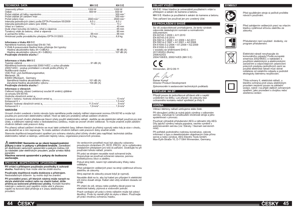 Česky | AEG KH 5 E User Manual | Page 23 / 39