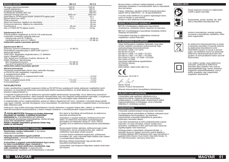 Magyar | AEG KH 5 E User Manual | Page 26 / 39