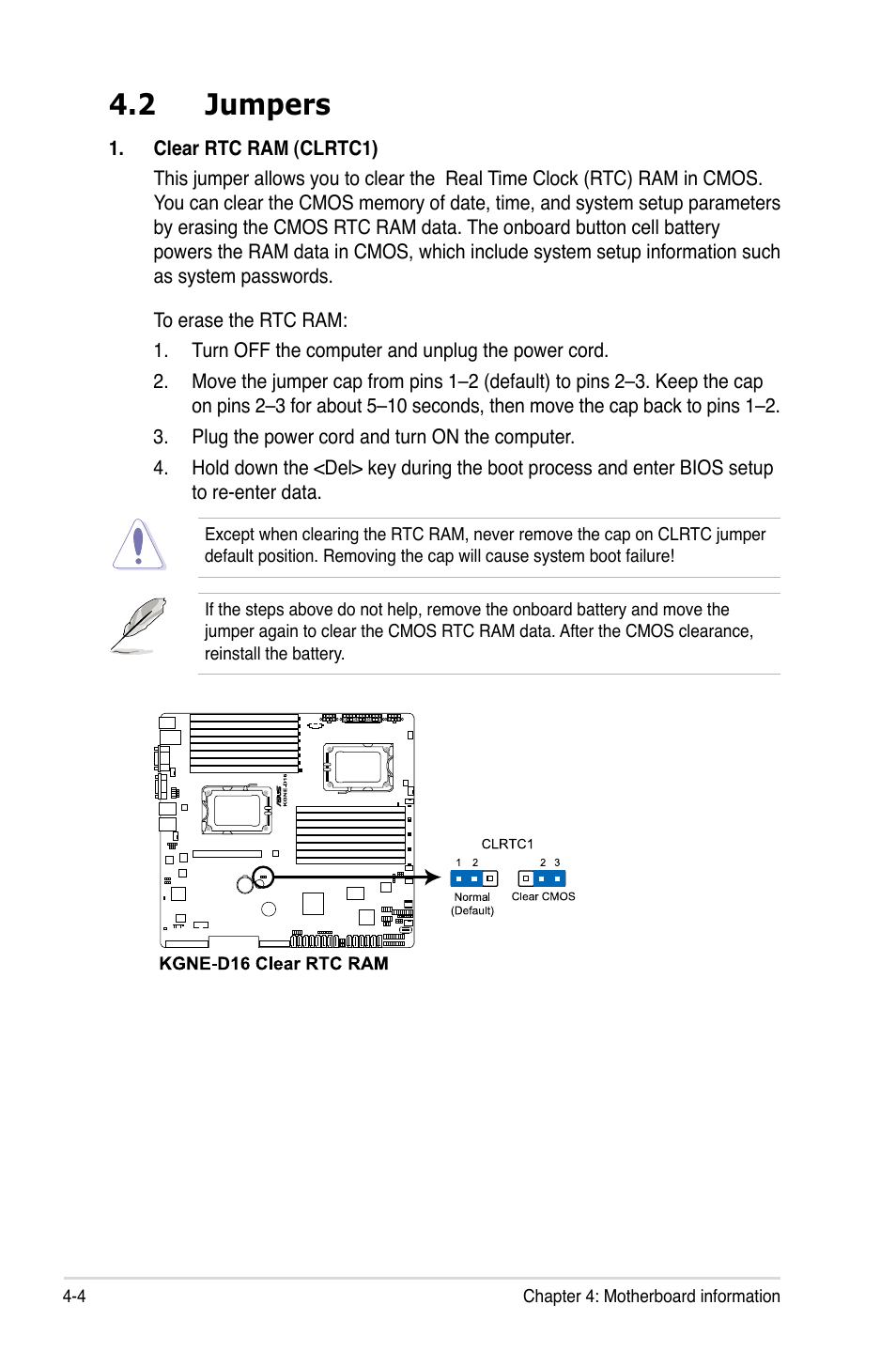 2 jumpers, Jumpers -4 | Asus PS4 User Manual | Page 52 / 142