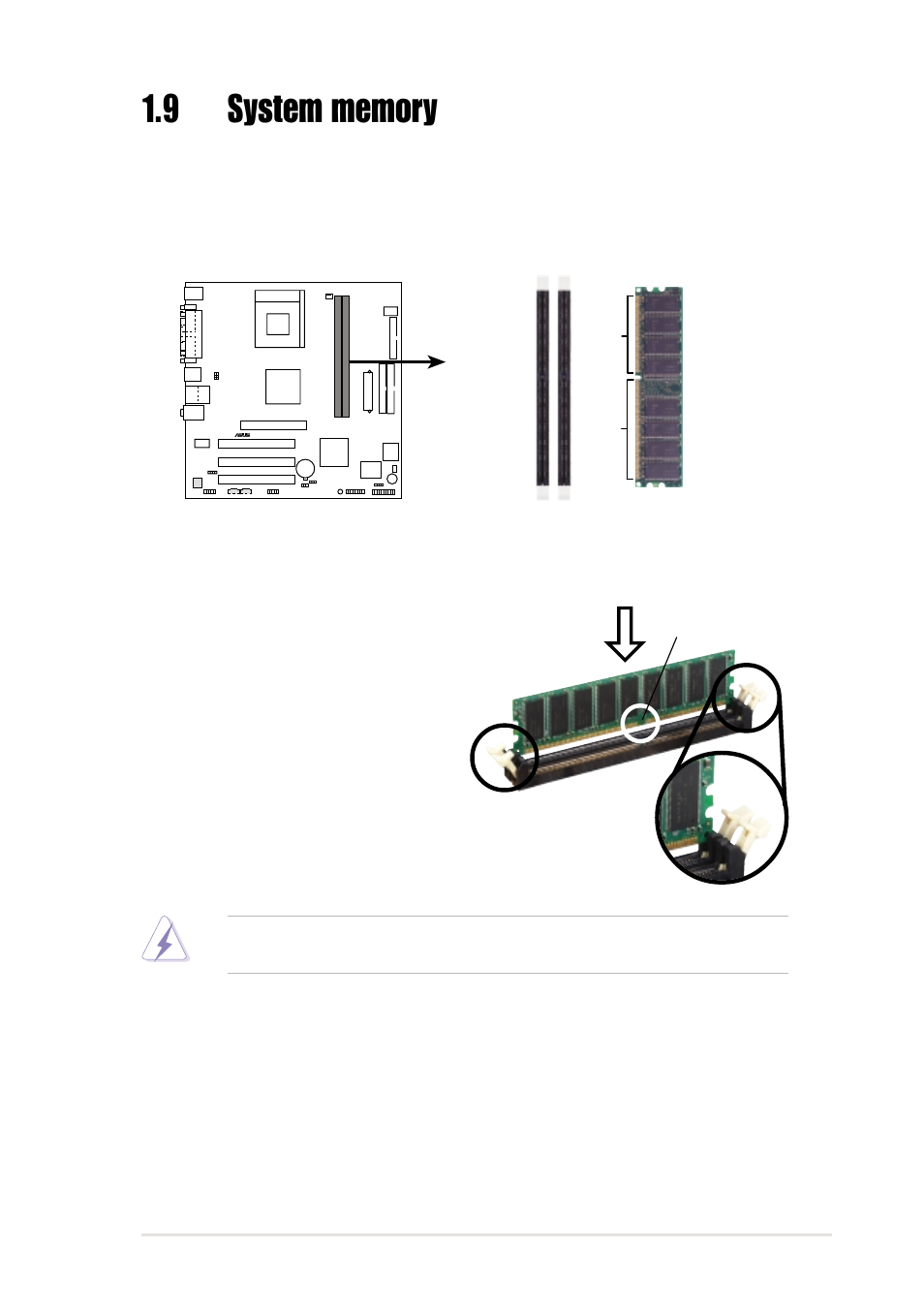 Installing a dimm | Asus A7V266-MX User Manual | Page 19 / 64