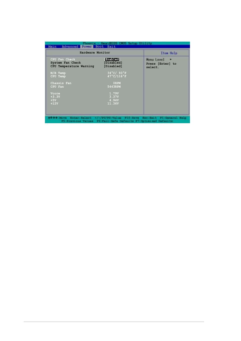 2 hardware monitor, Cpu fan check [enabled, System fan check [enabled | Cpu warning temp [disabled, M/b temp [xxx°c/xxx°f] cpu temp [xxx°c/xxx°f, 26 chapter 2: bios information | Asus A7V266-MX User Manual | Page 56 / 64