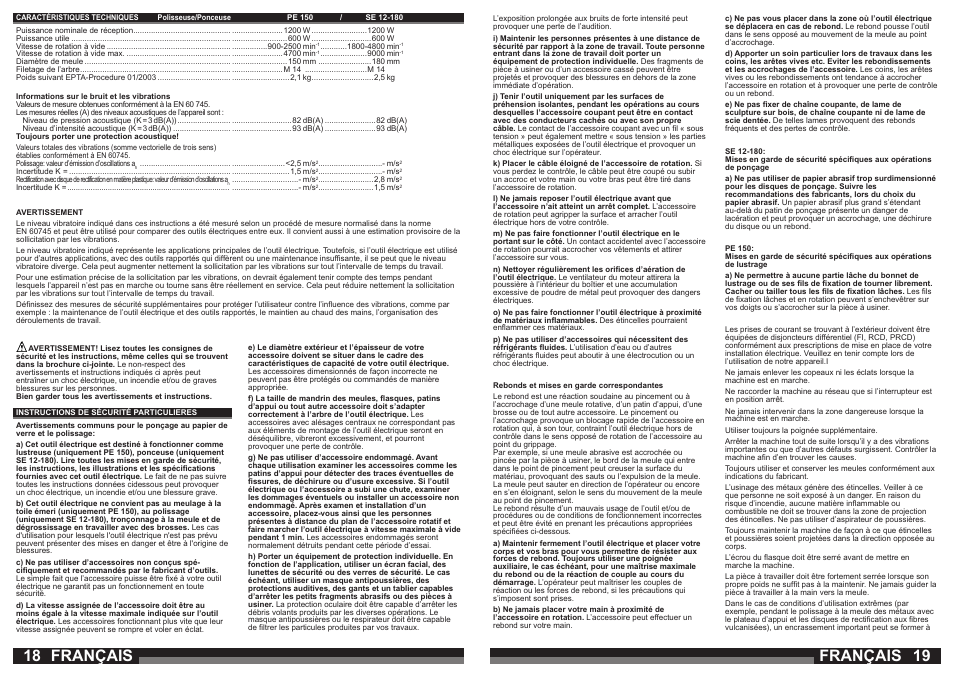 Français | AEG SE 12-180 User Manual | Page 10 / 49