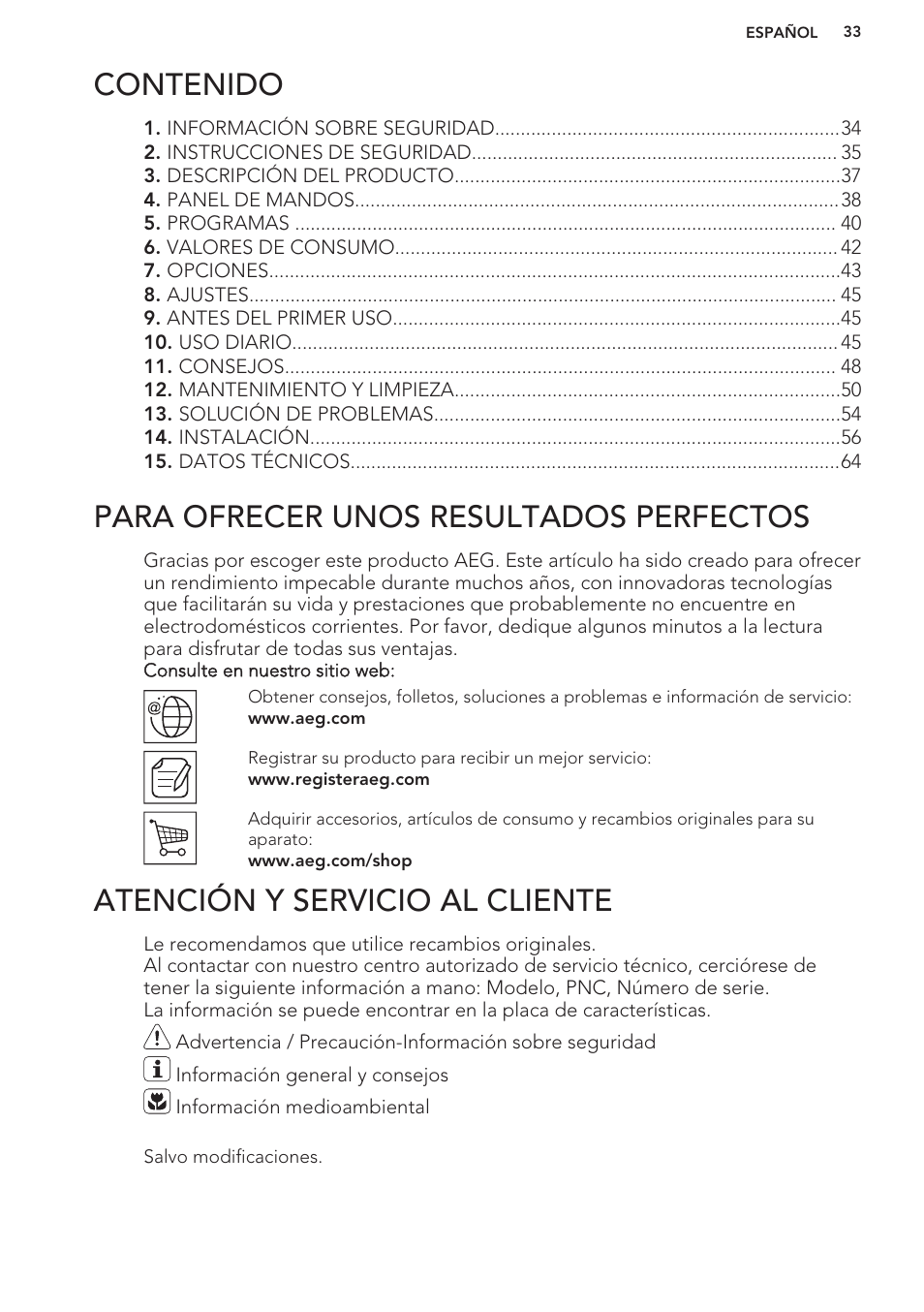 AEG L61270BI User Manual | Page 33 / 68